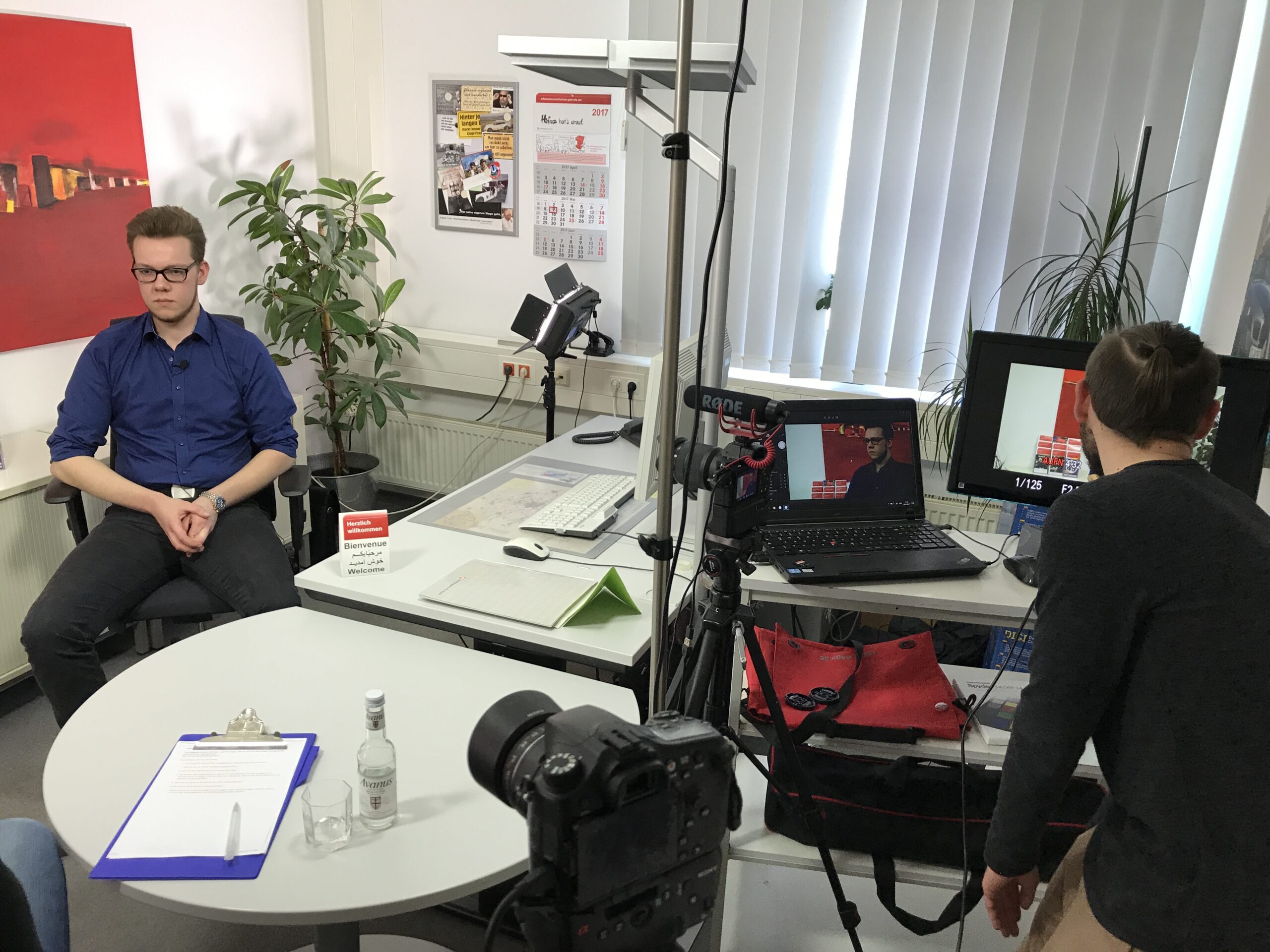 Kamerateam produziert Recruitingfilm vor Ort